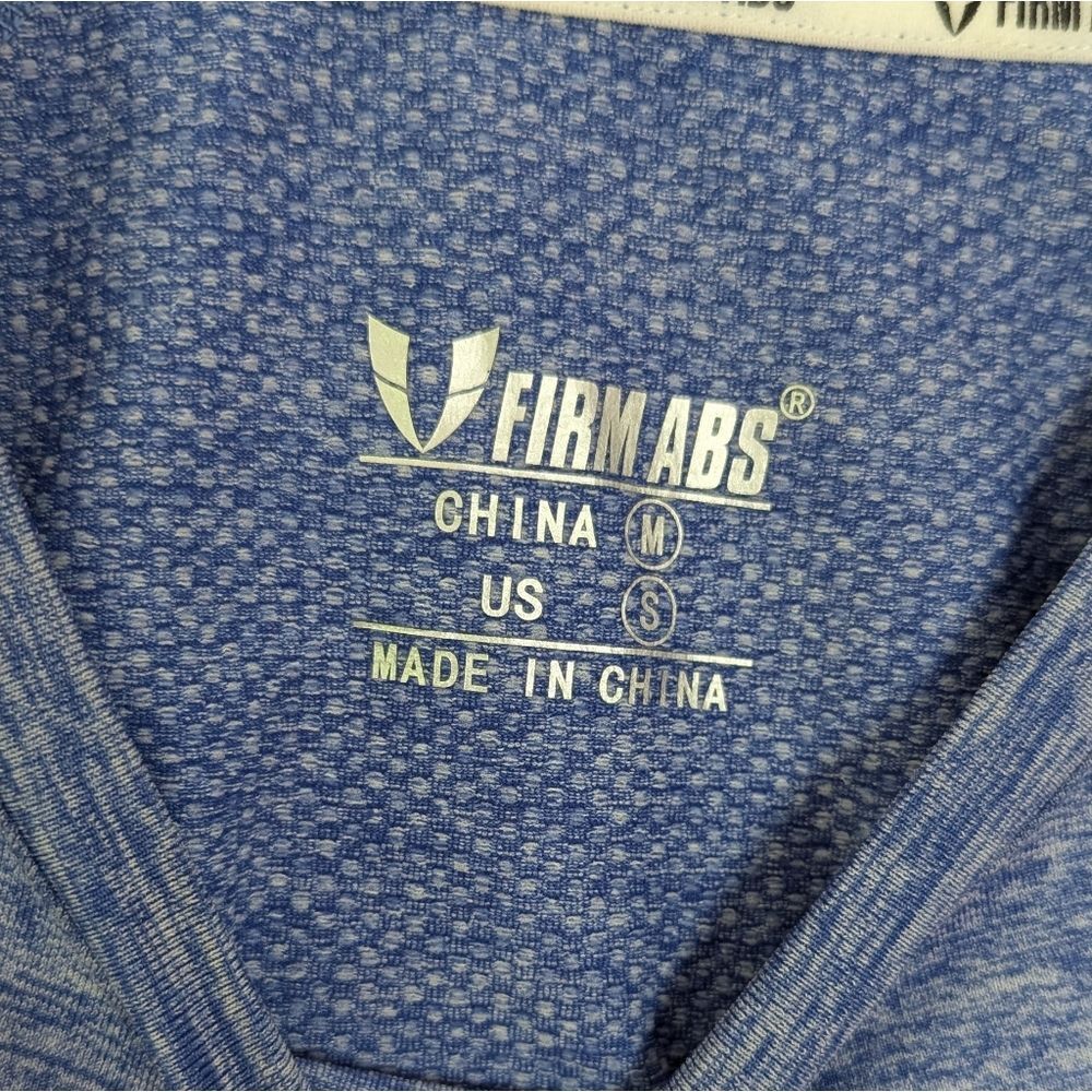 Firm Abs Long Sleeve Workout Shirt Women's Blue Small - Picture 5 of 8
